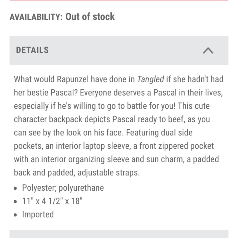 LAST ONE! DISNEY LOUNGEFLY Tangled PASCAL BACKPACK - Picture 7 of 7